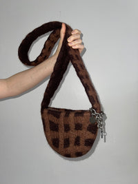 PLAID BAG CROSSBODY #8 - Charcoal / Mid Brown-Carboot-APOC STORE