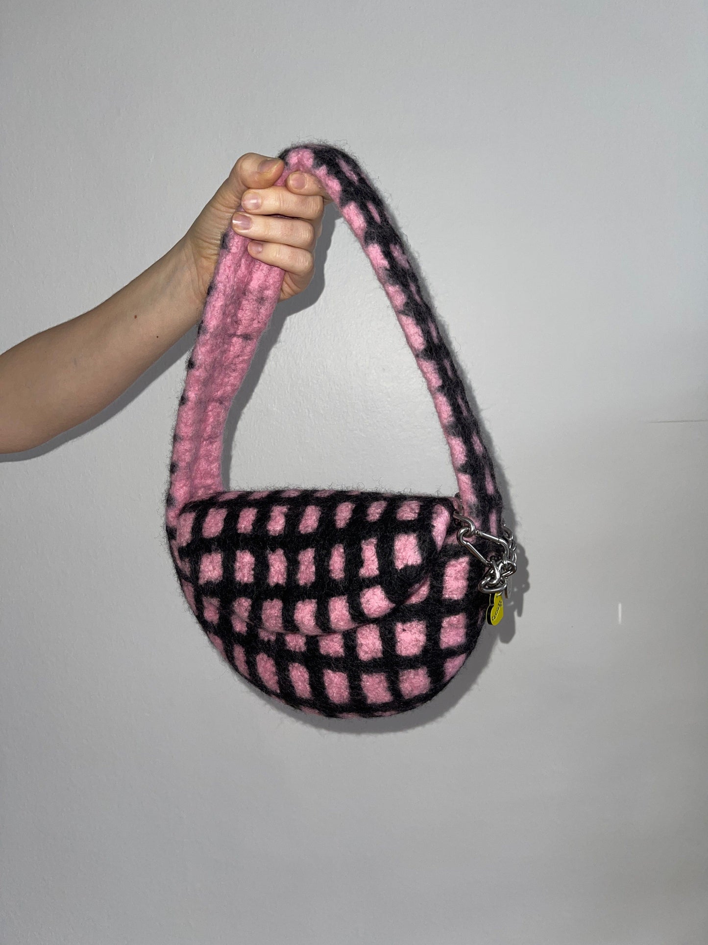 PLAID BAG #4 - Baby Pink / Black-Carboot-APOC STORE