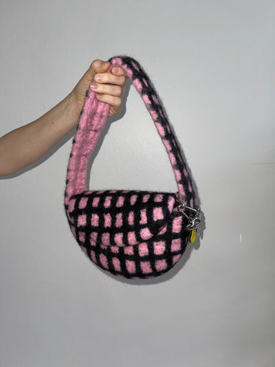 PLAID BAG #4 - Baby Pink / Black-Carboot-APOC STORE