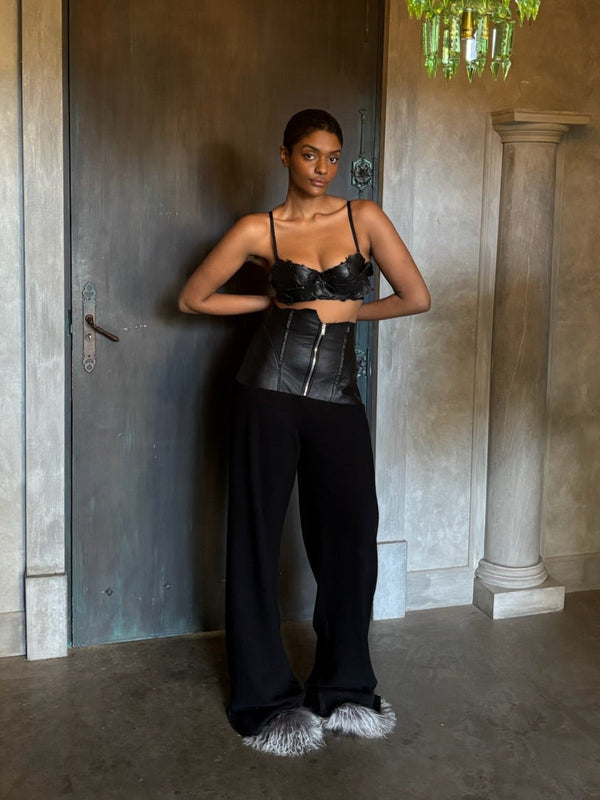 Leather Lefflers Corset Pant - Black-Karlaidlaw-APOC STORE