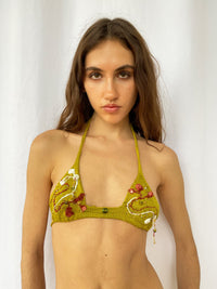 Chartreuse and Red Cocoon Bikini-GRACE GUI-APOC STORE