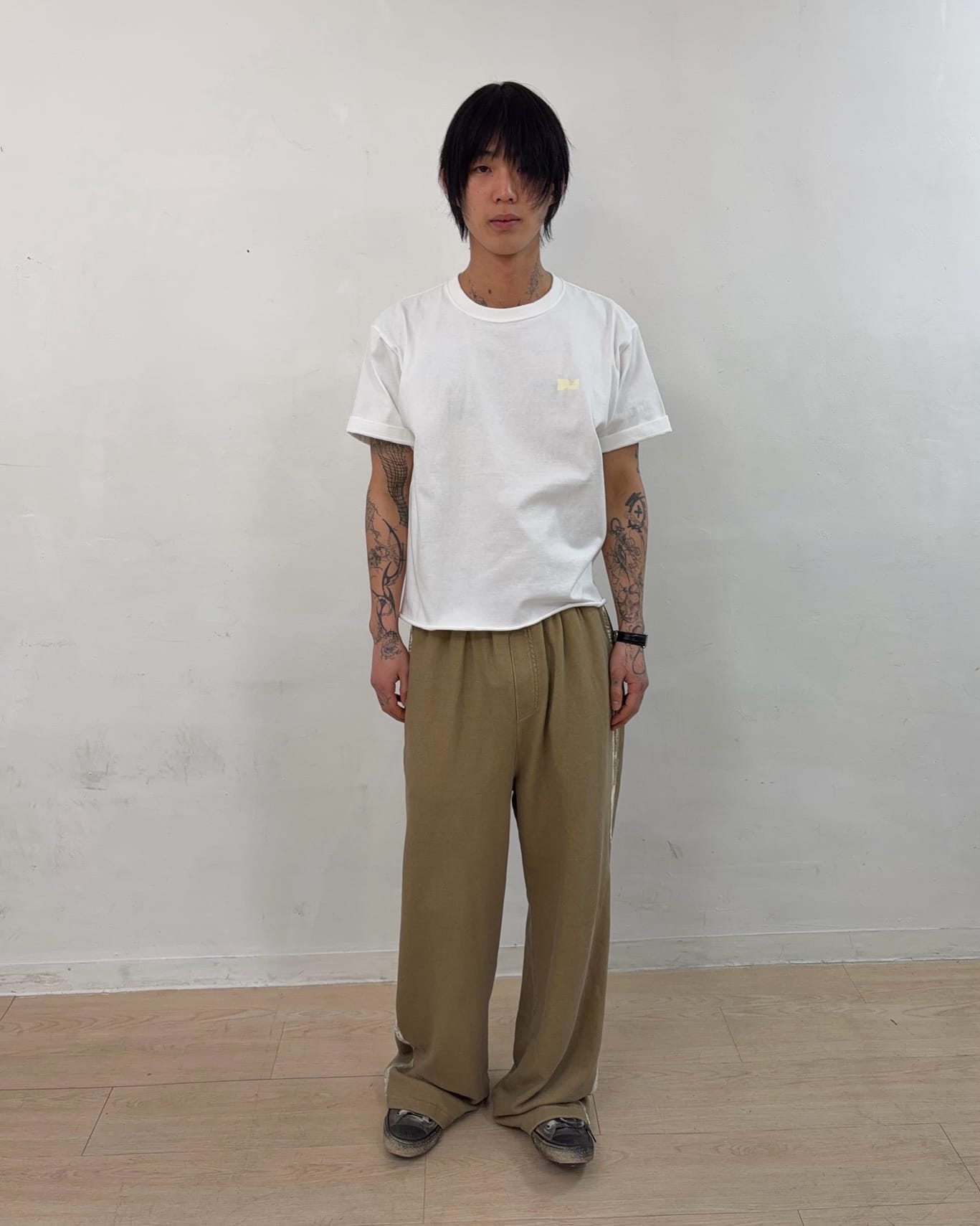 Cut off T-shirts (White)-EGNARTS-APOC STORE