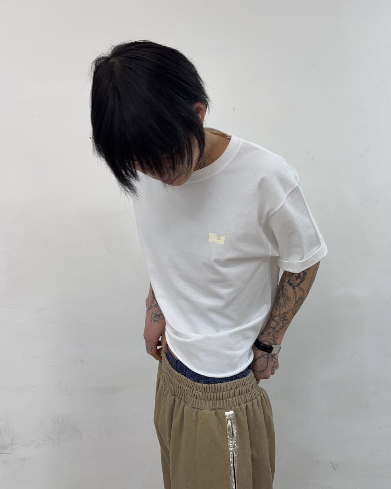 Cut off T-shirts (White)-EGNARTS-APOC STORE