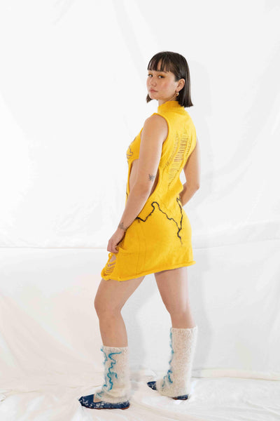 MONDAY ANGORA DROP STITCH DRESS-GRACE GUI-APOC STORE