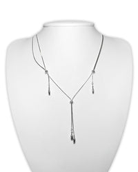 Silver tassel necklace 03-Jaekim-APOC STORE