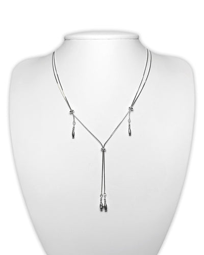 Silver tassel necklace 03-Jaekim-APOC STORE