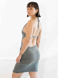 SATURDAY INDIGO SILK COCOON DRESS-GRACE GUI-APOC STORE