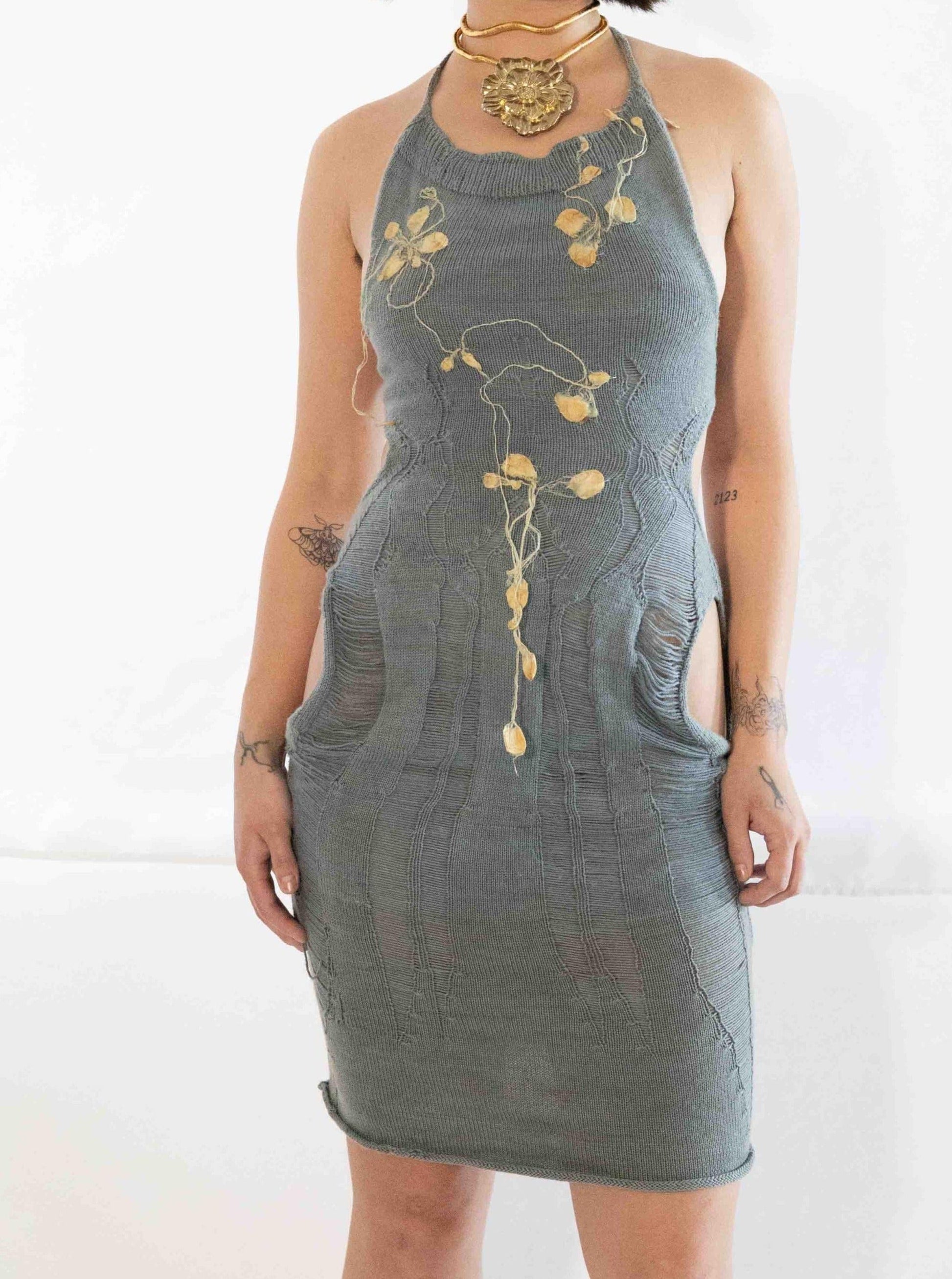 SATURDAY INDIGO SILK COCOON DRESS-GRACE GUI-APOC STORE