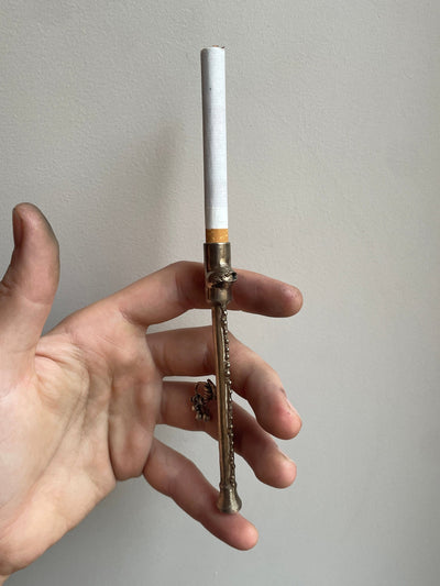 Brass Cigarette's holder with silver elements-Mia Gosset-APOC STORE