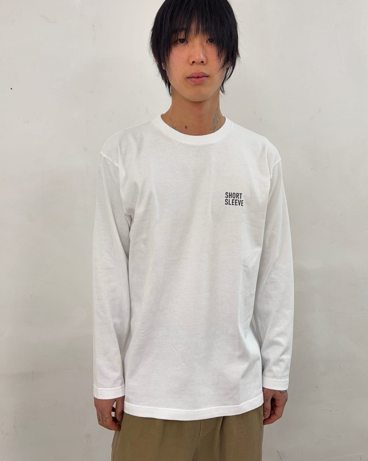 Short Sleeve Logo Long Sleeve (White)-EGNARTS-APOC STORE