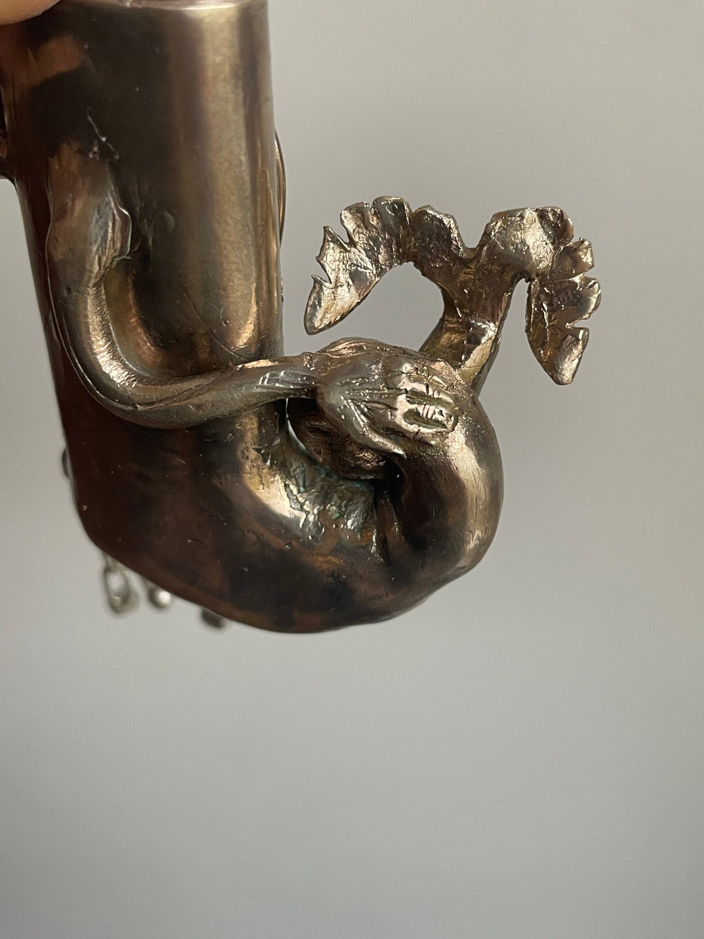 Brass lighter's holder with silver elements-Mia Gosset-APOC STORE
