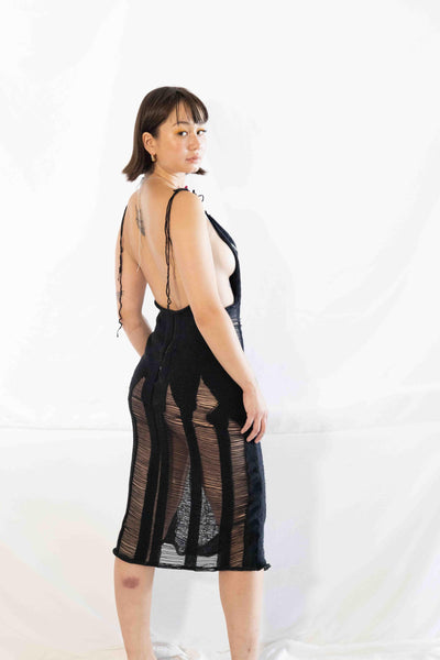 SILK COCOON DROP STITCH LAYERING DRESS-GRACE GUI-APOC STORE