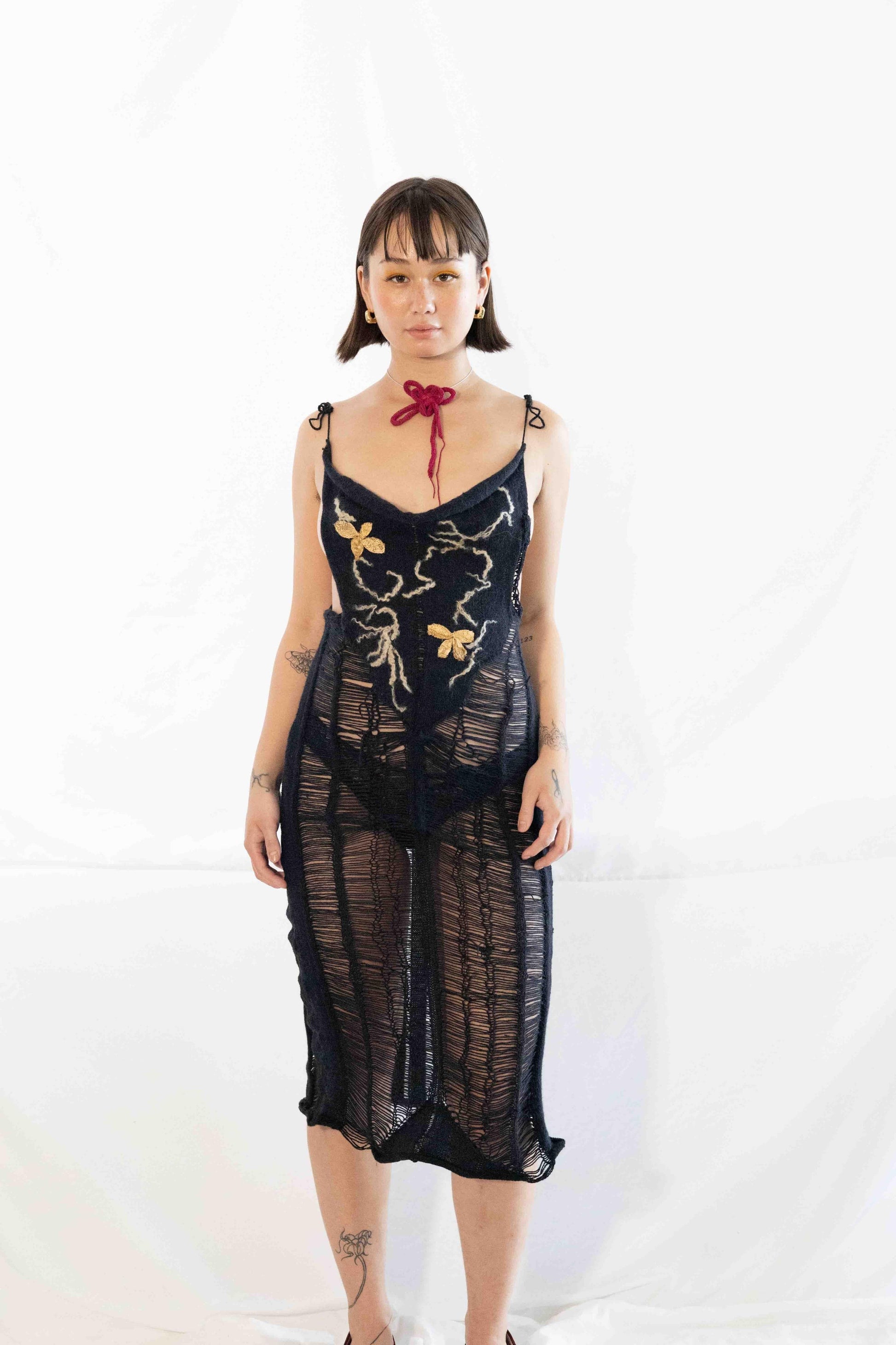 SILK COCOON DROP STITCH LAYERING DRESS-GRACE GUI-APOC STORE