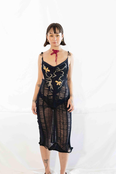 SILK COCOON DROP STITCH LAYERING DRESS-GRACE GUI-APOC STORE