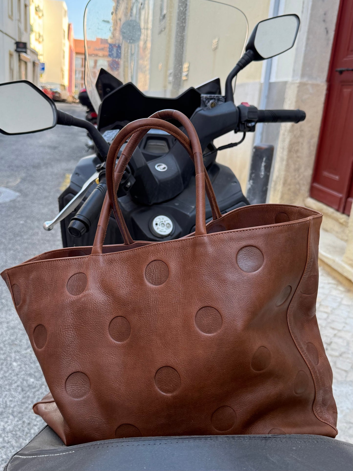 Large Maria Bag Brown Leather-EYLAND-APOC STORE