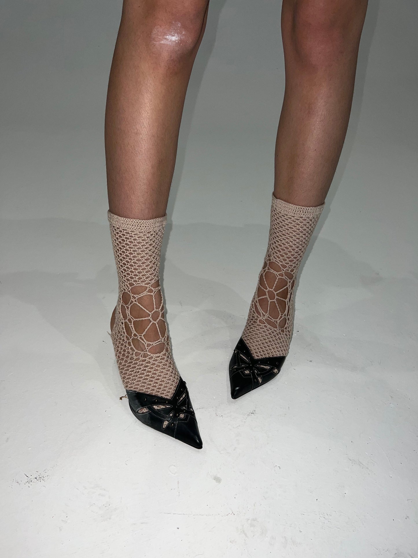 Midi crochet socks powder-Nastyamasha-APOC STORE