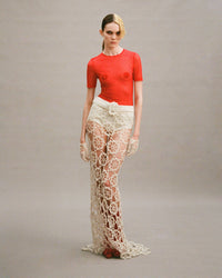T-shirt with embroidery logo red-Nastyamasha-APOC STORE