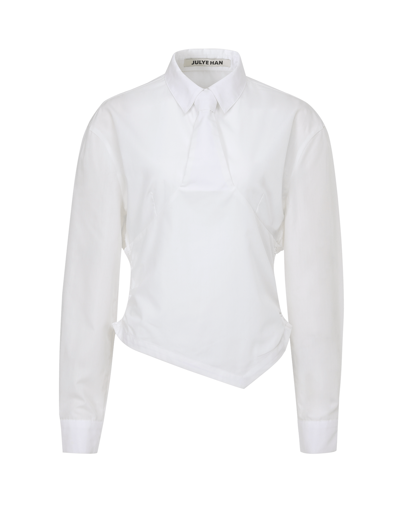 Longsleeve Necktie shirt - White-Julye Han-APOC STORE