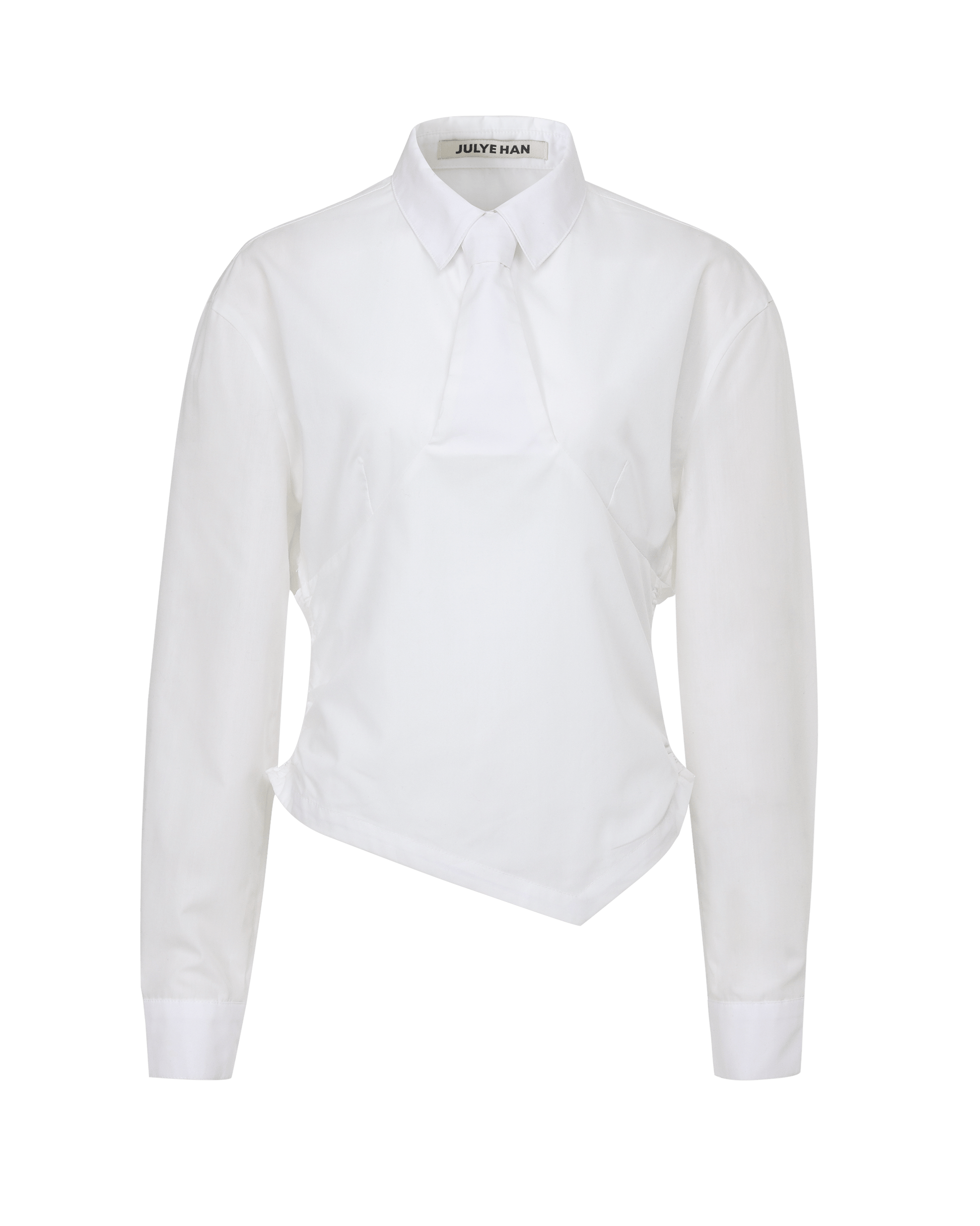Longsleeve Necktie shirt - White-Julye Han-APOC STORE