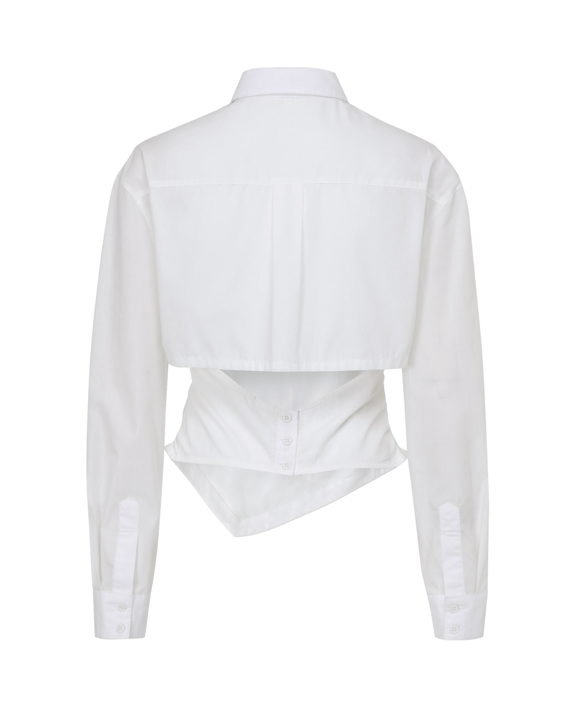 Longsleeve Necktie shirt - White-Julye Han-APOC STORE