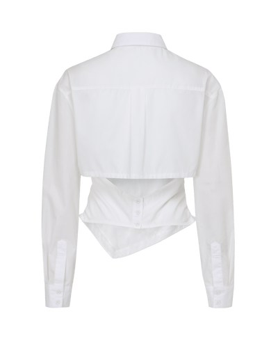 Longsleeve Necktie shirt - White-Julye Han-APOC STORE