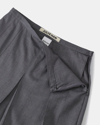 Box Pleats Skort - Gray-Julye Han-APOC STORE