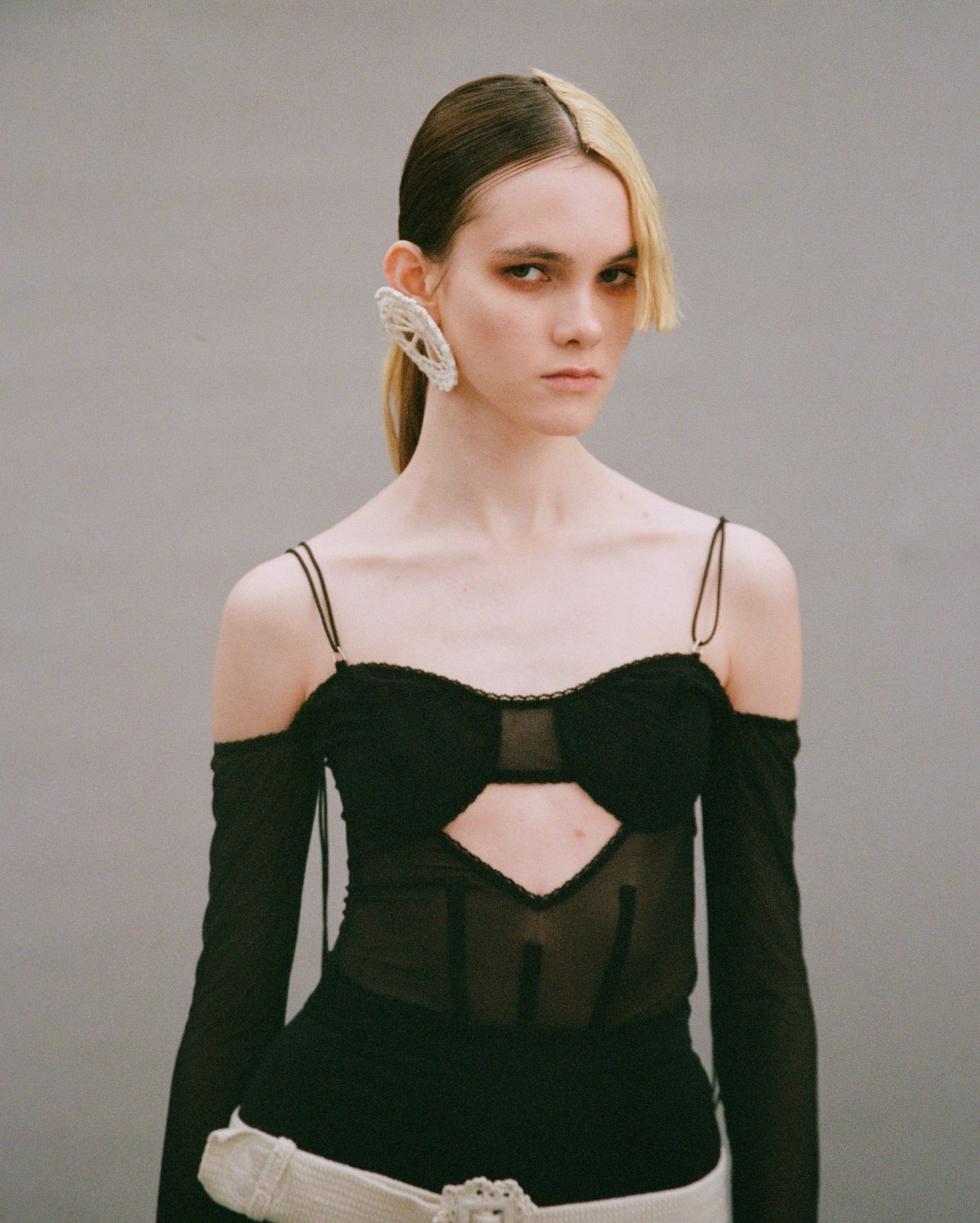 Mesh Bodysuit with boning details-Nastyamasha-APOC STORE