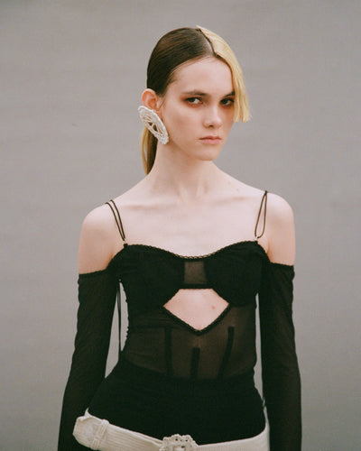 Mesh Bodysuit with boning details-Nastyamasha-APOC STORE