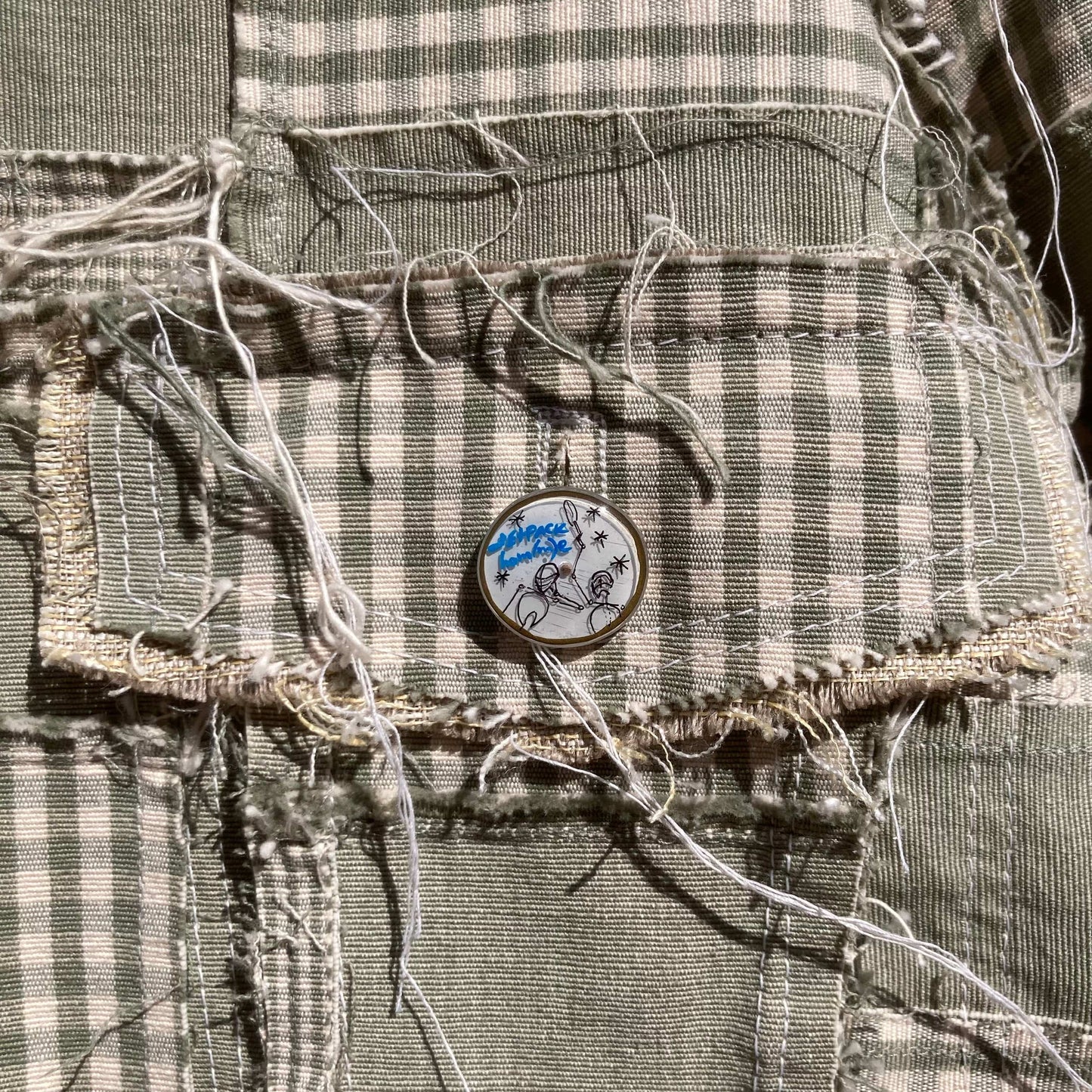 SAGE/Ivory Patchwork Canvas and Leather Jacket-Jetpack Hom(m)e-APOC STORE