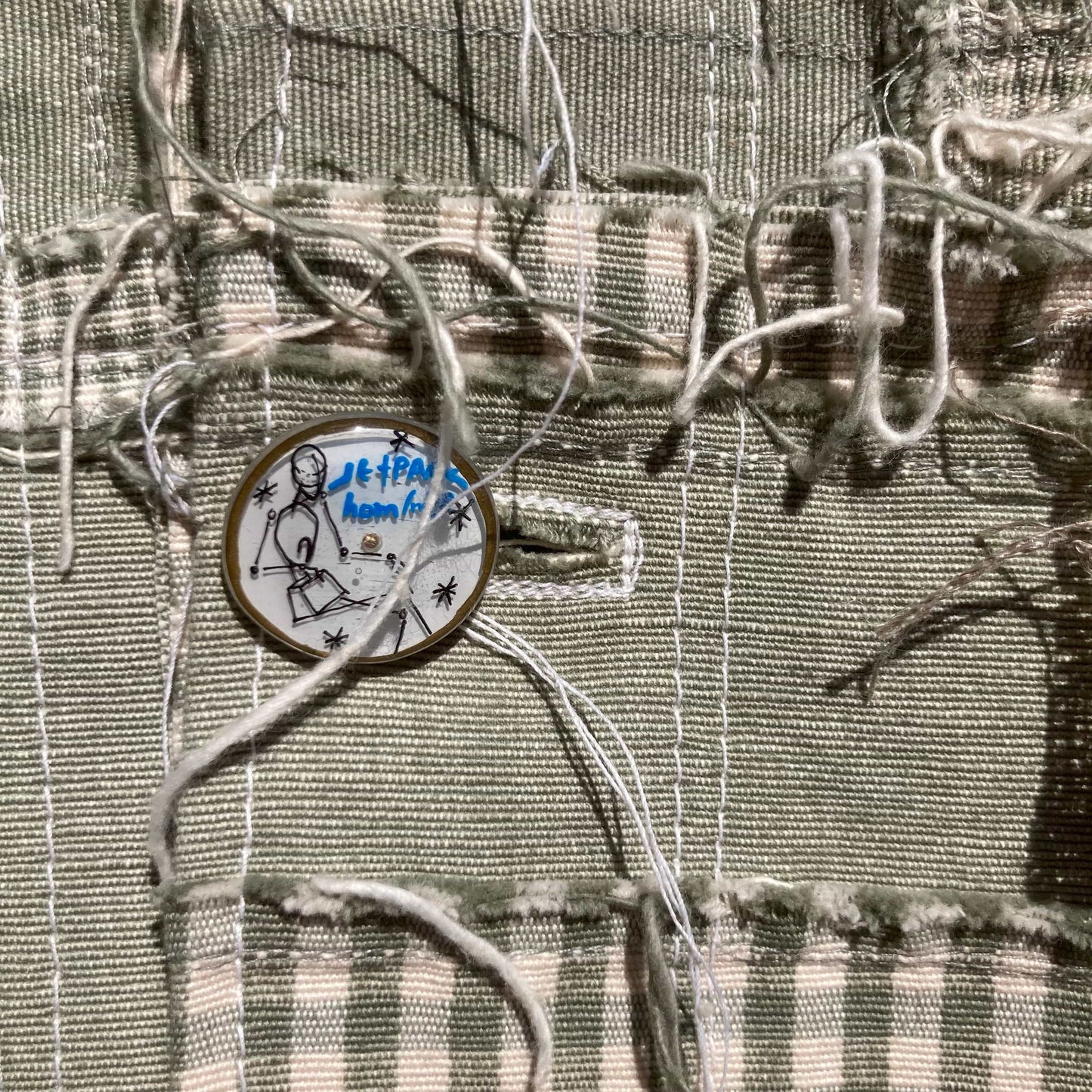 SAGE/Ivory Patchwork Canvas and Leather Jacket-Jetpack Hom(m)e-APOC STORE