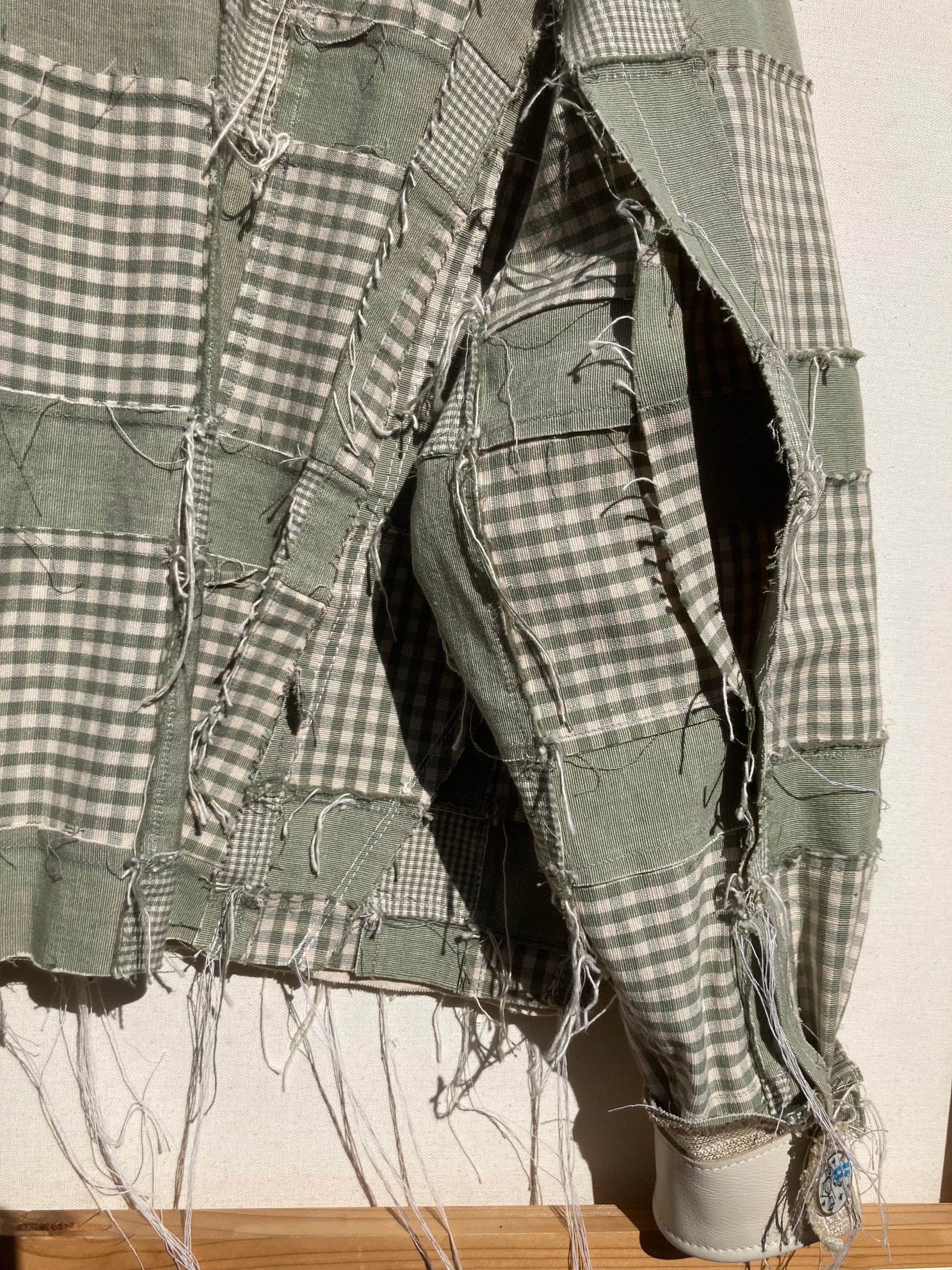 SAGE/Ivory Patchwork Canvas and Leather Jacket-Jetpack Hom(m)e-APOC STORE