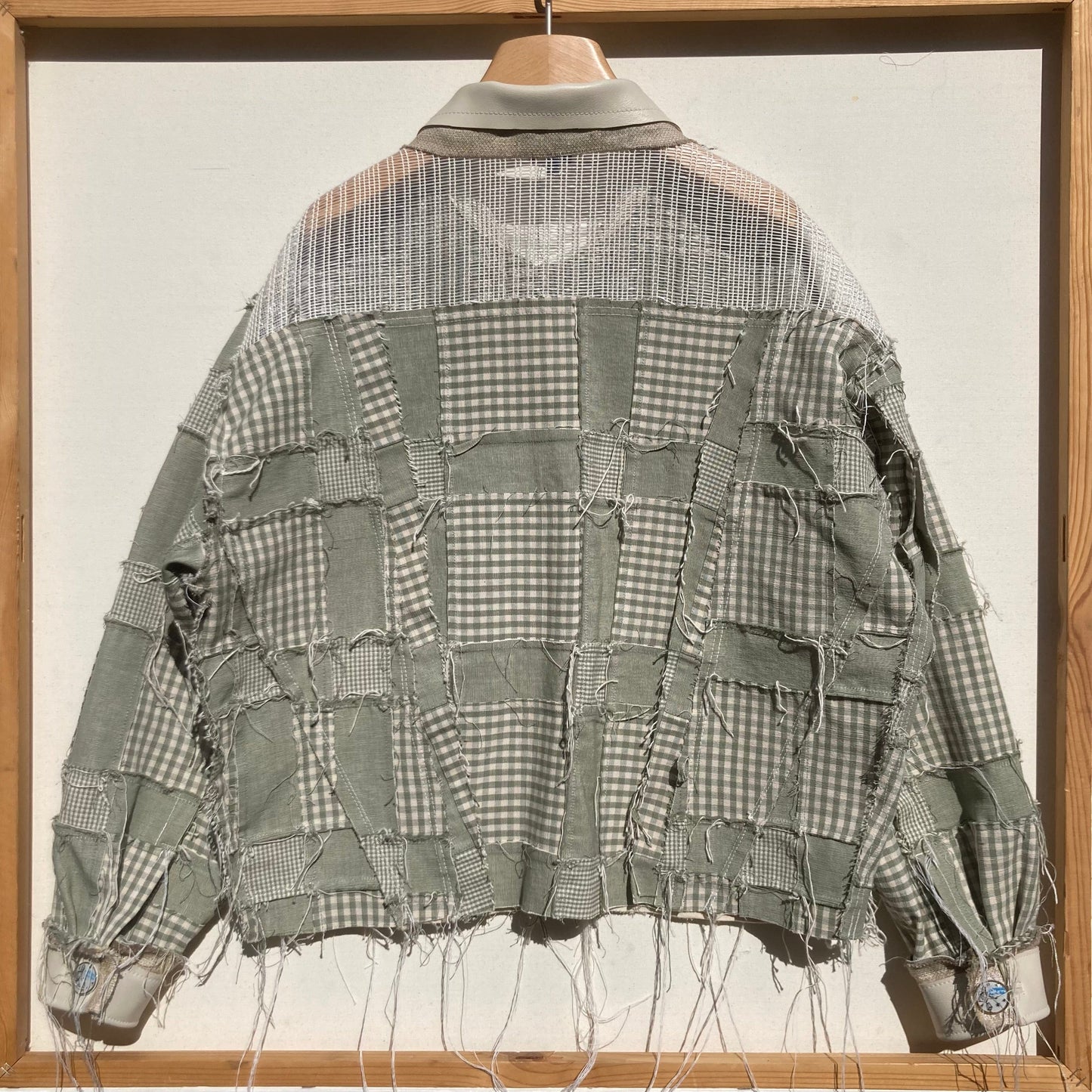 SAGE/Ivory Patchwork Canvas and Leather Jacket-Jetpack Hom(m)e-APOC STORE