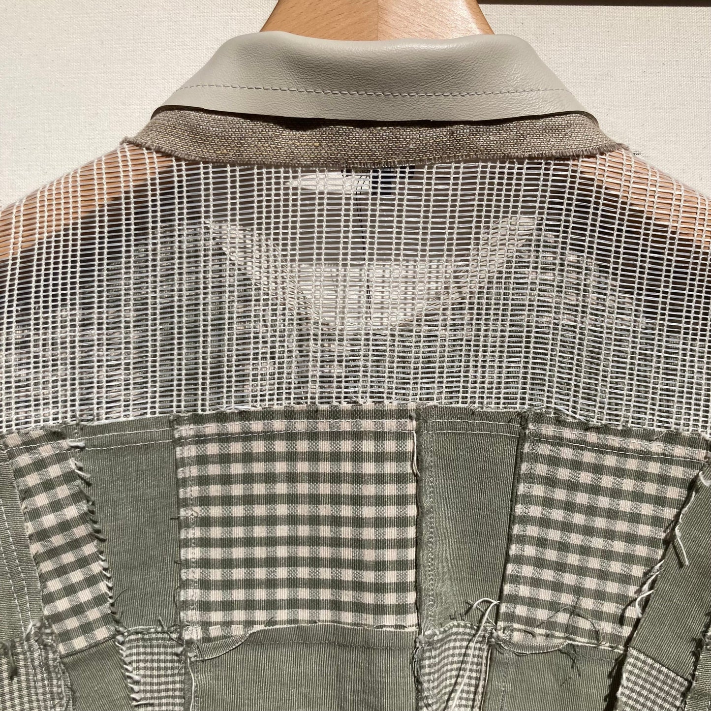 SAGE/Ivory Patchwork Canvas and Leather Jacket-Jetpack Hom(m)e-APOC STORE