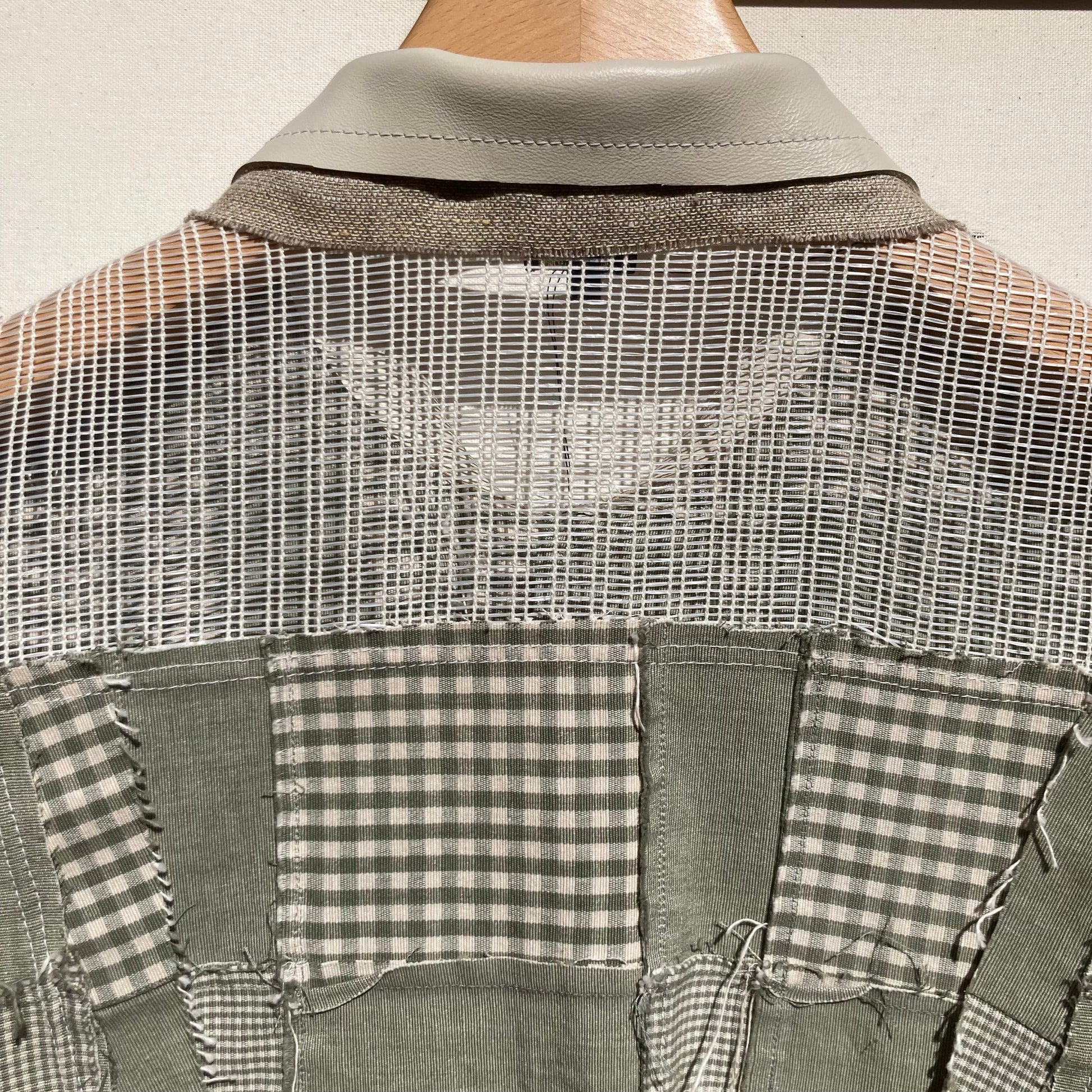 SAGE/Ivory Patchwork Canvas and Leather Jacket-Jetpack Hom(m)e-APOC STORE