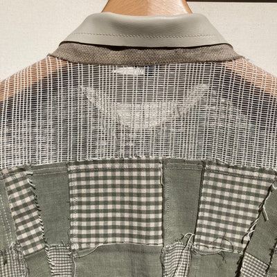 SAGE/Ivory Patchwork Canvas and Leather Jacket-Jetpack Hom(m)e-APOC STORE