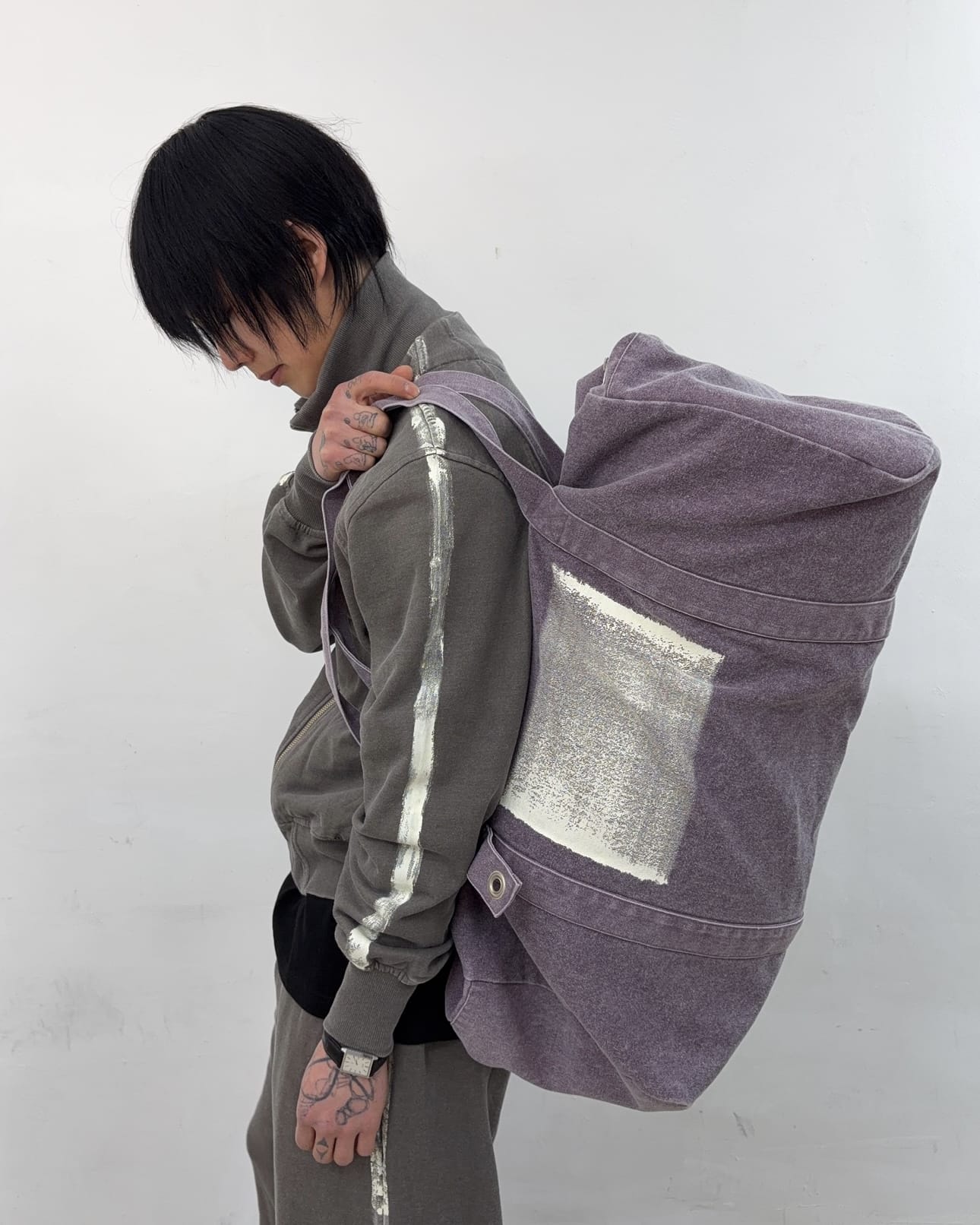 Painted Boston Bag (Purple)-EGNARTS-APOC STORE