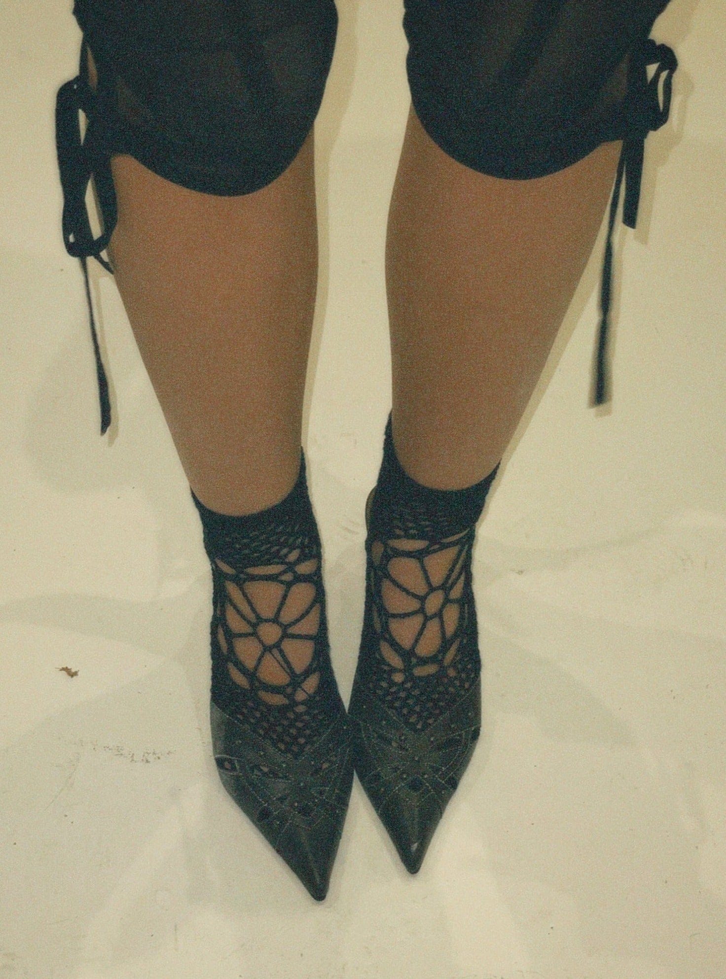 Short crochet socks black-Nastyamasha-APOC STORE