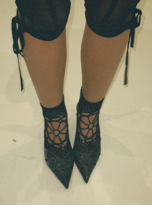 Short crochet socks black-Nastyamasha-APOC STORE