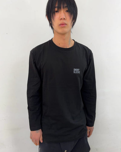 Short Sleeve Logo Long Sleeve (Black)-EGNARTS-APOC STORE