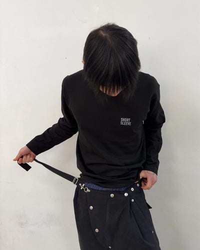 Short Sleeve Logo Long Sleeve (Black)-EGNARTS-APOC STORE