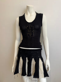 Studded stretch tank top black-Lilies of the Valley-APOC STORE