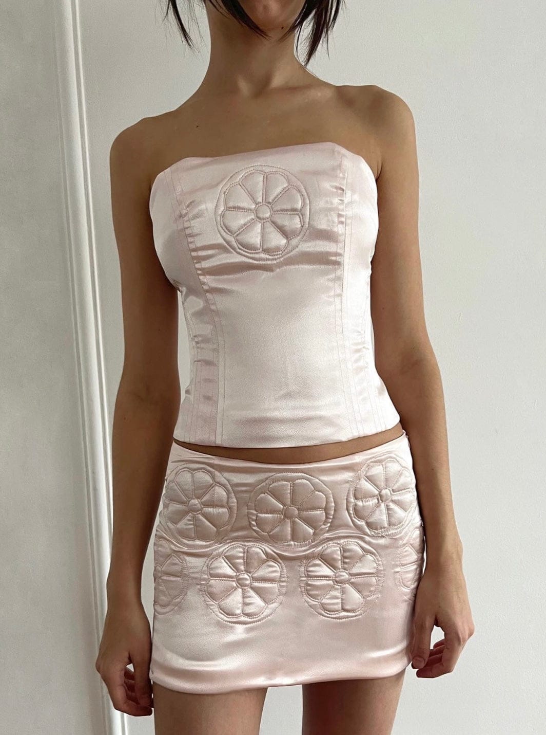 Satin corset with flower detail-Nastyamasha-APOC STORE