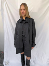 Double Collar Shirt - Charcoal-Julye Han-APOC STORE