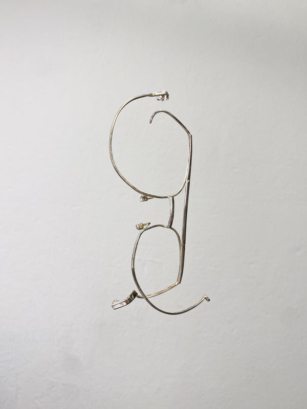 Single big silver glasses earring 4-Lou de Bètoly-APOC STORE