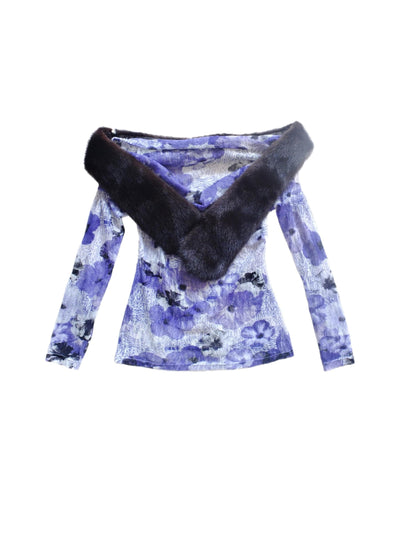 Shadowed floral top-Polyhedron-APOC STORE
