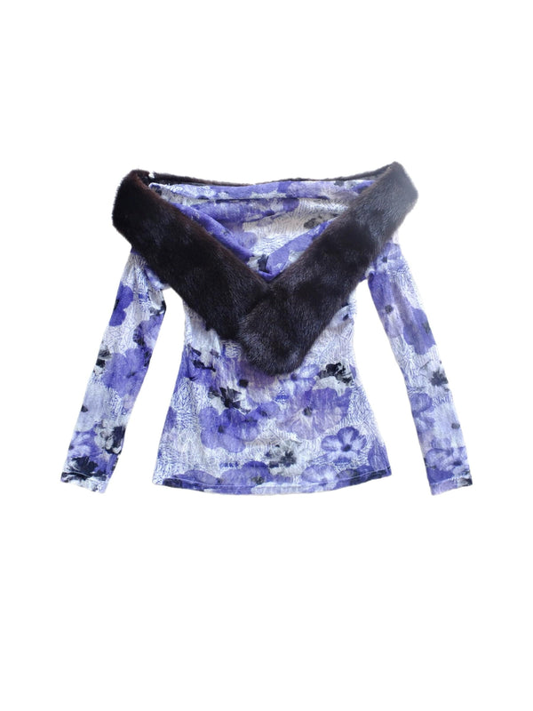 Shadowed floral top-Polyhedron-APOC STORE