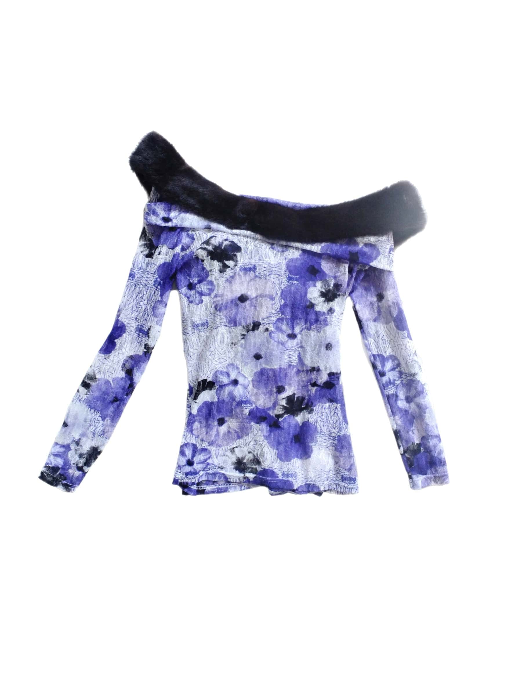 Shadowed floral top-Polyhedron-APOC STORE