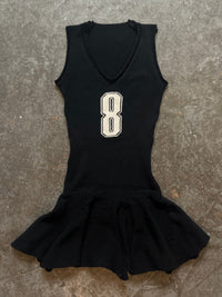 Lambswool Ruffle mini dress black/white-Lilies of the Valley-APOC STORE