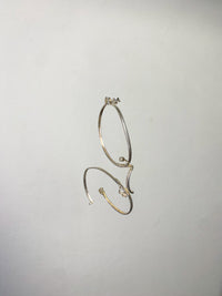 Single big silver glasses earring 2-Lou de Bètoly-APOC STORE