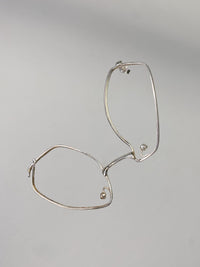Single big silver glasses earring 3-Lou de Bètoly-APOC STORE